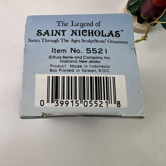 Russ Berrie Old World Santa #5521 Figurine Ornament In Box Through The Ages 1822 - Picture 4 of 4